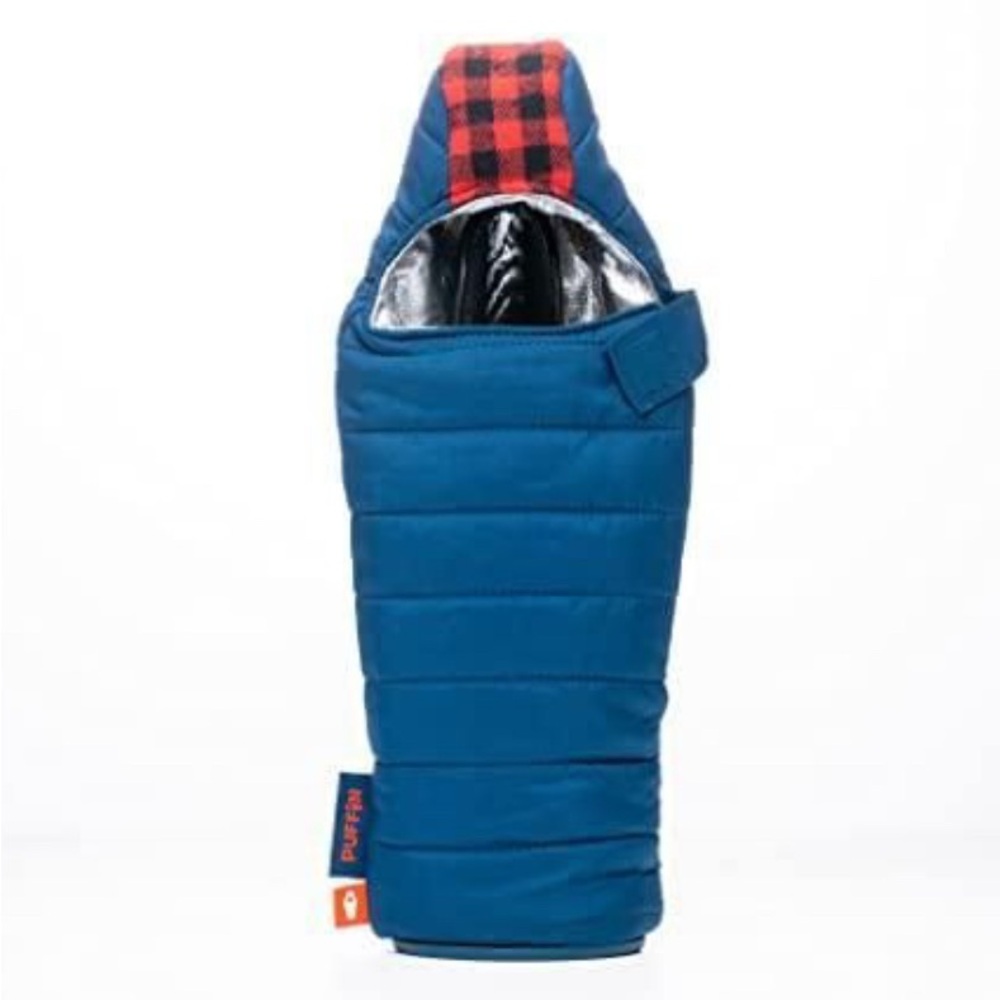 Puffin Blue or Red Insulated Koozie Bottle Holder